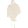 Merino Wool Pom Pom Hat, Cream - Winter Hats - 1 - thumbnail