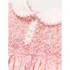 Nellie Floral Hand Smocked Embroidered Peter Pan Collar Dress, Pink - Dresses - 7