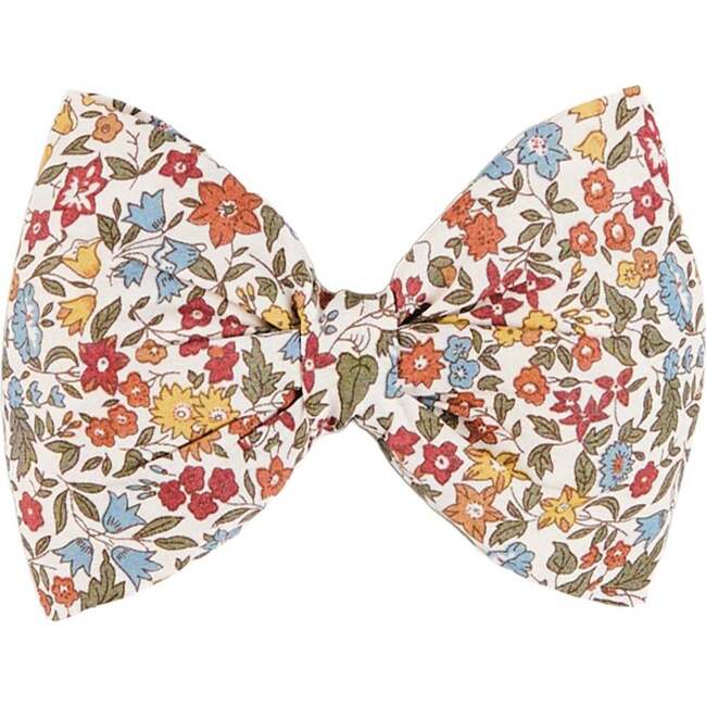 Marianne Floral Medium Bow Hair Clip , Rust Made with Liberty Fabric