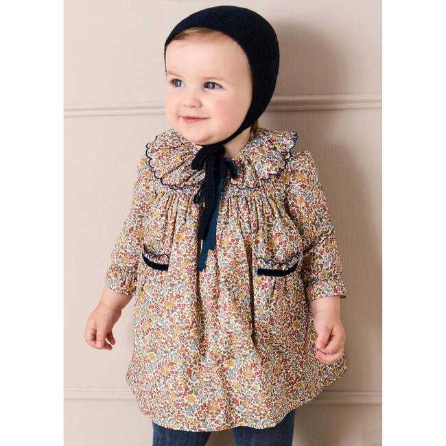 Marianne Floral Long Sleeve Dress with Bloomers, Mustard Made with Liberty Fabric - Dresses - 2