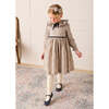 Marianne Floral Long Sleeve Velvet Bow Dress, Mustard Made with Liberty Fabric - Dresses - 2