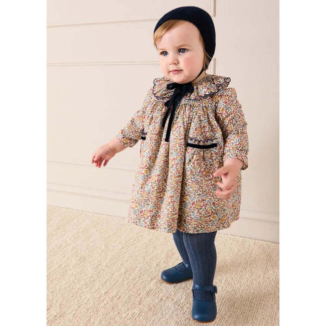 Marianne Floral Long Sleeve Dress with Bloomers, Mustard Made with Liberty Fabric - Dresses - 3
