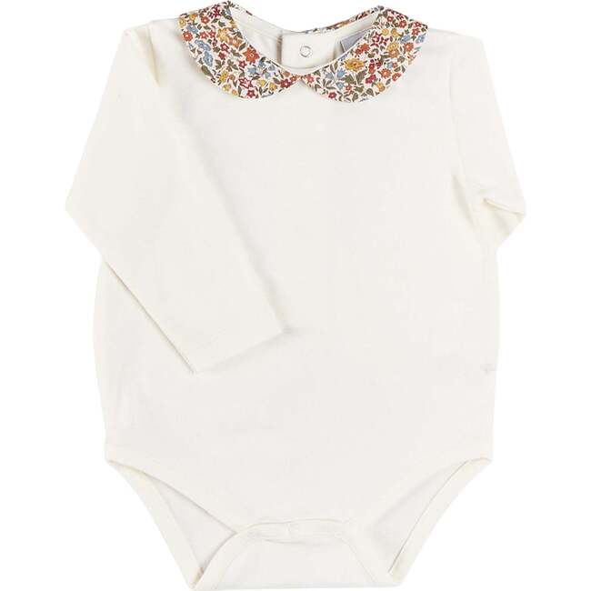 Marianne Floral Collar Long Sleeve Bodysuit, Blue Made with Liberty Fabric