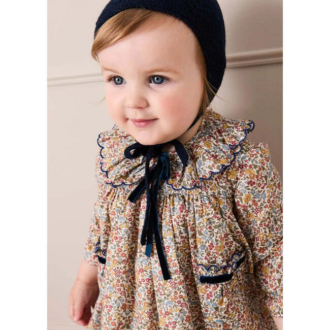 Marianne Floral Long Sleeve Dress with Bloomers, Mustard Made with Liberty Fabric - Dresses - 4