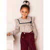 Marianne Floral Hand Smocked Velvet Bow Detail Blouse, Toffee Made with Liberty Fabric - Blouses - 2