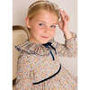 Marianne Floral Long Sleeve Velvet Bow Dress, Mustard Made with Liberty Fabric - Dresses - 5