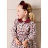 Louisa Floral Velvet Collar Long Sleeve Dress, Burgundy - Dresses - 3