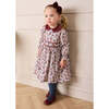 Louisa Floral Velvet Collar Long Sleeve Dress, Burgundy - Dresses - 4