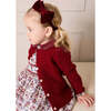 Louisa Floral Velvet Collar Long Sleeve Dress, Burgundy - Dresses - 5