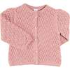 Leaf Openwork Cardigan, Pink - Cardigans - 1 - thumbnail