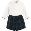 Kinnerton Tartan Peter Pan Collar Long Sleeve Two Piece Set, Green - Mixed Apparel Set - 1 - thumbnail