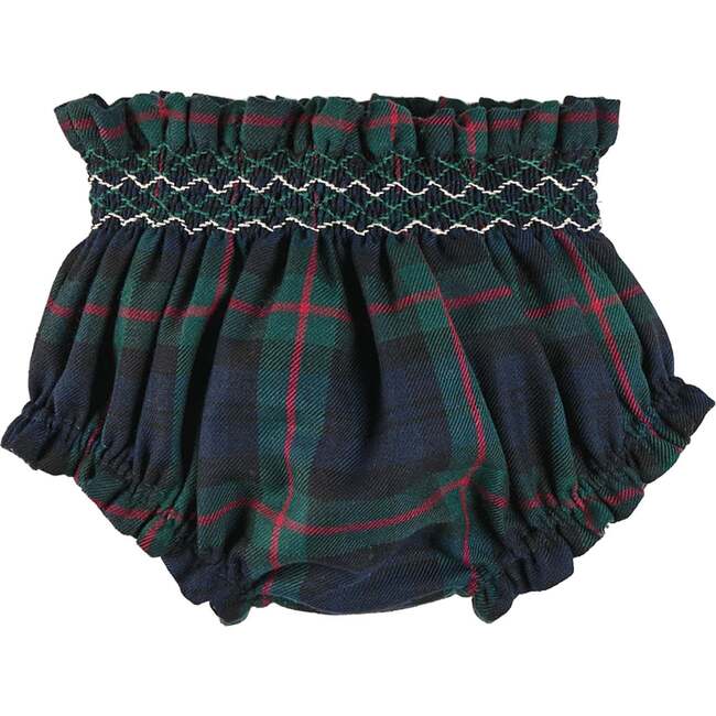 Kinnerton Tartan Hand Smocked Bloomers, Green