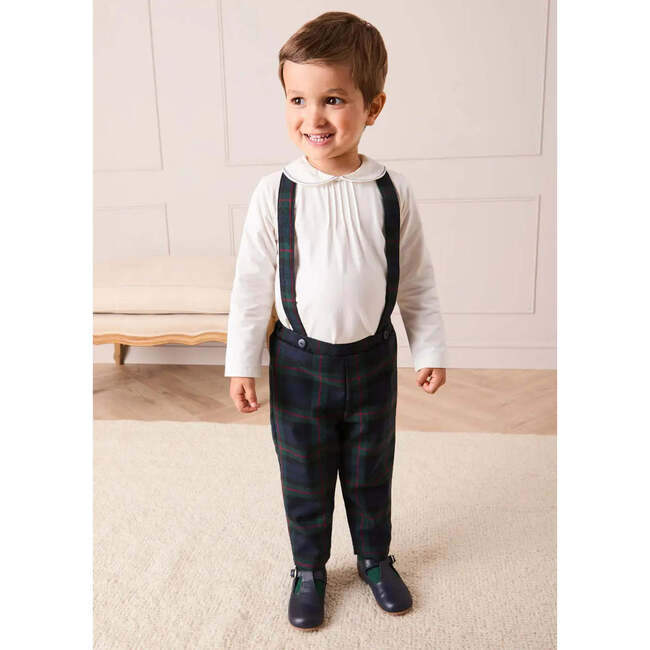 Kinnerton Tartan Trousers with Braces, Blue