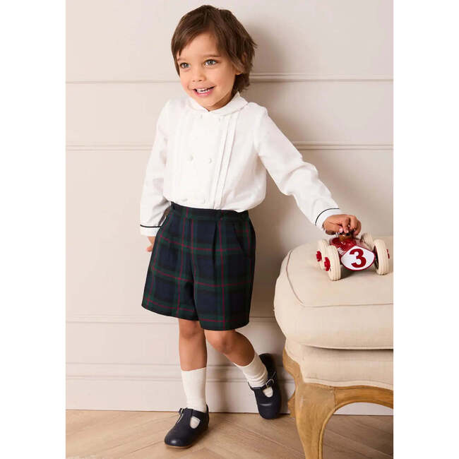 Kinnerton Tartan Peter Pan Collar Long Sleeve Two Piece Set, Green - Mixed Apparel Set - 3