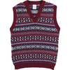 Jacquard Knit Sweater Vest, Burgundy - Sweaters - 1 - thumbnail