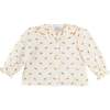Hattie Floral Embroidered Long Sleeve Blouse, White - Blouses - 1 - thumbnail