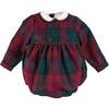 Grovesnor Tartan Peter Pan Collar Long Sleeve Romper, Red - Rompers - 1 - thumbnail