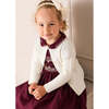 Hand Smocked Peter Pan Collar Short Sleeve Dress, Burgundy - Dresses - 4