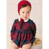 Grovesnor Tartan Peter Pan Collar Long Sleeve Romper, Red - Rompers - 2