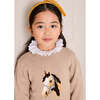 Horse Embroidered Button Detail Jumper, Beige - Sweaters - 4