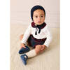 Grovesnor Tartan Collar Long Sleeve Bodysuit, Red - Onesies - 3