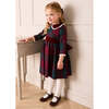 Grovesnor Tartan Lace Detail Velvet Bow Dress, Red - Dresses - 2