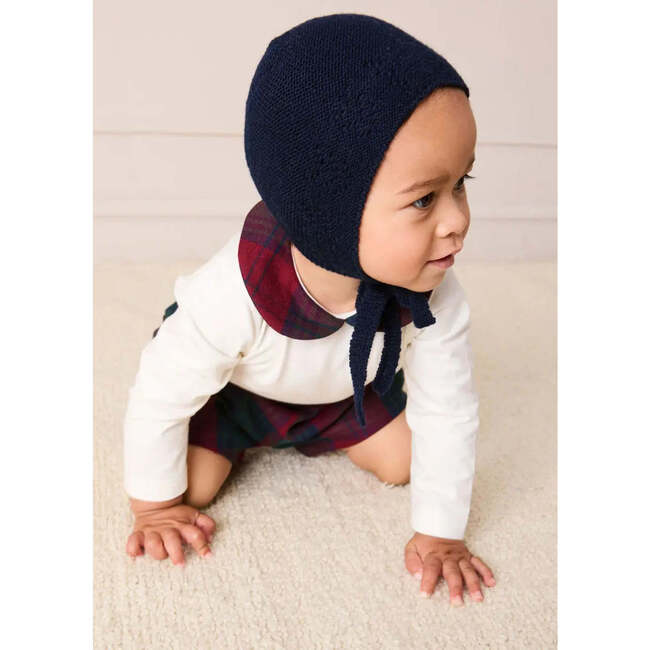 Grovesnor Tartan Collar Long Sleeve Bodysuit, Red - Onesies - 4