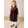 Grovesnor Tartan Lace Detail Velvet Bow Dress, Red - Dresses - 6