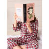 Francis Tartan Velvet Trim Pajamas, Red - Pajamas - 5