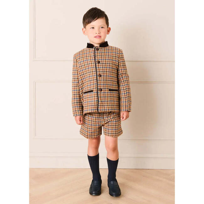 Vincent Check Austrian Single Breasted Jacket, Brown - Coats - 2