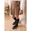Vincent Check Buckle Detail Pleated Skirt, Brown - Skirts - 3