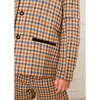 Vincent Check Austrian Single Breasted Jacket, Brown - Coats - 4