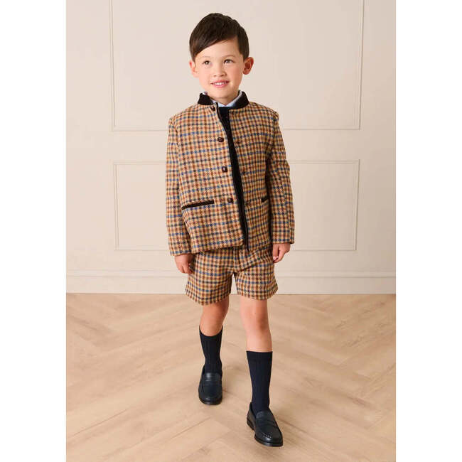 Vincent Check Austrian Single Breasted Jacket, Brown - Coats - 5