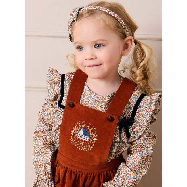 Velvet Skirt with Braces, Toffee - Skirts - 2