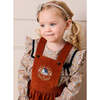 Velvet Skirt with Braces, Toffee - Skirts - 2