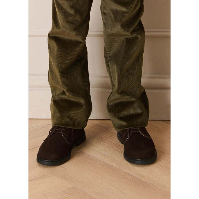 Suede Lace Up Shoes, Brown - Lace-Ups - 2