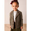 Tweed Blazer with Suede Elbow Patches, Green - Coats - 3