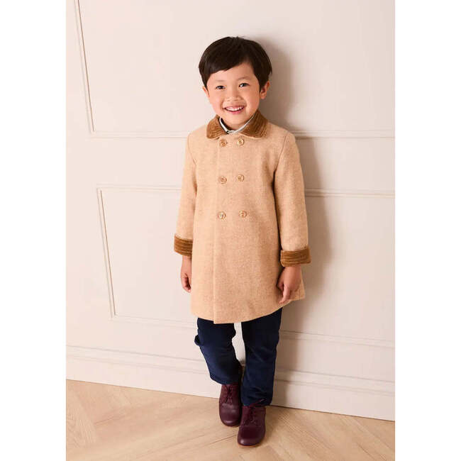 Traditional Double Breasted Coat, Camel - Coats - 4