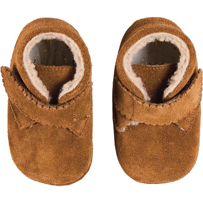 Suede Fleece Lined Booties, Camel