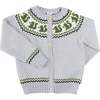 Squirrel Jacquard Knitted Cardigan, Grey - Cardigans - 1 - thumbnail