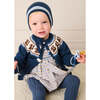 Squirrel Jacquard Knitted Cardigan, Navy - Cardigans - 2
