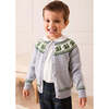 Squirrel Jacquard Knitted Cardigan, Grey - Cardigans - 2