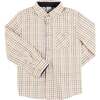 Rutland Check Polo Collar Long Sleeve Shirt, Beige - Shirts - 1 - thumbnail