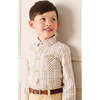 Rutland Check Polo Collar Long Sleeve Shirt, Beige - Shirts - 2 - thumbnail