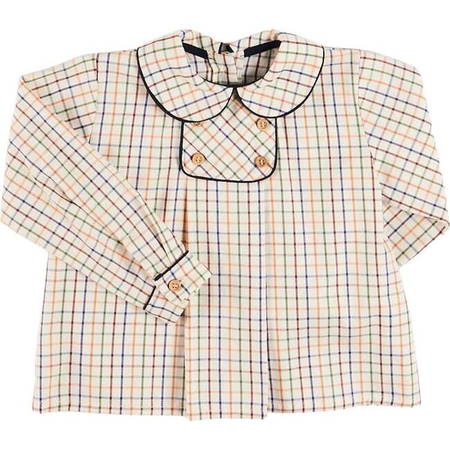 Rutland Check Double Breasted Long Sleeve Shirt, Beige