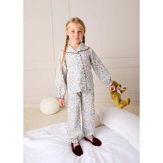 Rebecca Floral Scallop Edge Pajamas, Red - Pajamas - 2