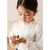 Flower Embroidered Lace Detail Top, White - Blouses - 3