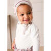 Flower Embroidered Collar Long Sleeve Bodysuit, Red - Onesies - 2