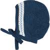 Fair Isle Jaquard Knit Bonnet, Navy - Winter Hats - 1 - thumbnail
