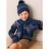Fair Isle Knitted Pom Pom Hat, Navy - Winter Hats - 2
